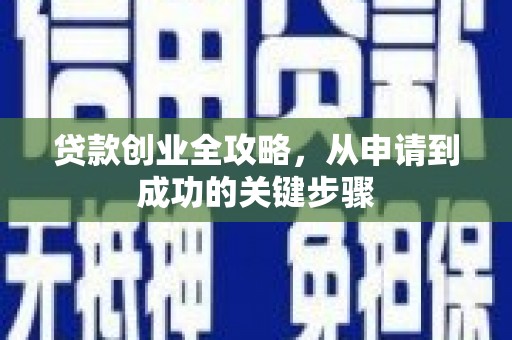 贡井贷款创业全攻略，从申请到成功的关键步骤