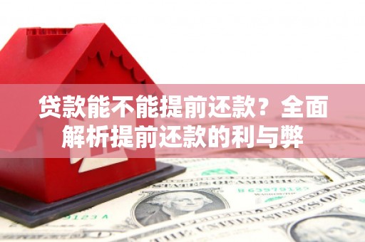 贡井贷款能不能提前还款？全面解析提前还款的利与弊