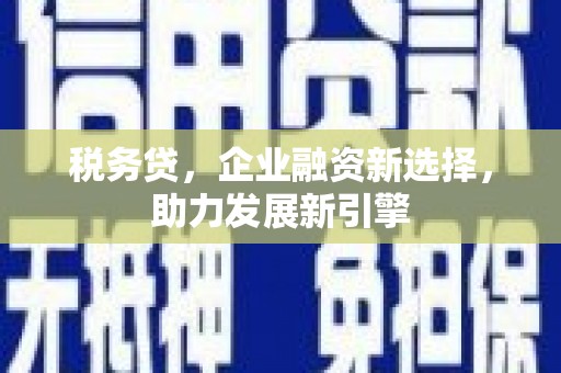 贡井税务贷，企业融资新选择，助力发展新引擎