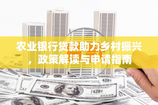 贡井农业银行贷款助力乡村振兴，政策解读与申请指南