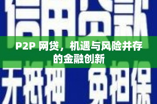 贡井P2P 网贷，机遇与风险并存的金融创新