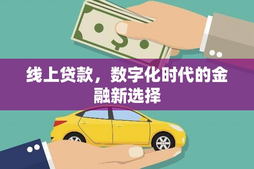 贡井线上贷款，数字化时代的金融新选择