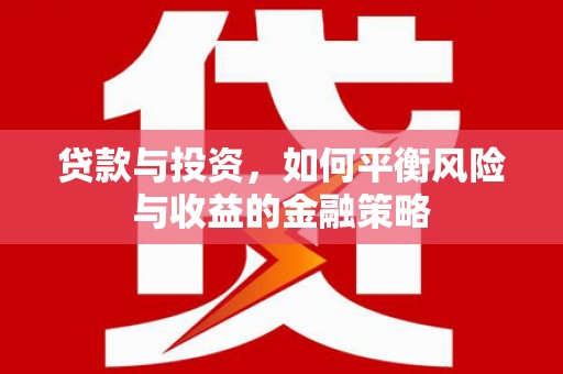 贡井贷款与投资，如何平衡风险与收益的金融策略